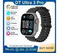 2025 Nouvelle Montre Originale Dt Ultra 3 Pro Montre Intelligente Hommes Google Carte Nfc Gps Tracker Hd Bt Appel Ip68 Étanche Montres Intelligentes Femmes.Black.32Gb Watch