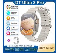 2025 Nouvelle Montre Originale Dt Ultra 3 Pro Montre Intelligente Hommes Google Carte Nfc Gps Tracker Hd Bt Appel Ip68 Étanche Montres Intelligentes Femmes.Silver Steel.32Gb Watch