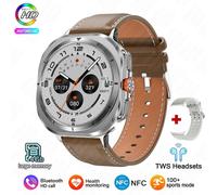 2025 Nouvelle Montre Ultra Dt 7 Gps Piste Montre Intelligente Hommes Tws Écouteurs 4Gb Bluetooth Appel Nfc Contrôle Fréquence Cardiaque Smartwatch Femmes.Brown Belt.