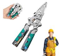 2025 Nouvelle pince à outils électriques, tournevis pliable 20 en 1 avec pince à dénuder, outil manuel compact, 17,8 x 8,9 cm, poignée en caoutchouc