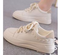2025 Nouvelles Arrivées Printemps/Été Baskets Blanches Femmes, Style Coréen Semelle Intérieure Décontractée Semelle Épaisse Chaussures Vulcanisées Plateforme, Chaussures de Sport Polyvalentes pour Dam