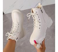 2025 Nouvelles bottes automne/hiver pour femmes, bottes casual polyvalentes à la mode, bottes cheville femme avec fermeture éclair latérale, chaussures femme à lacets, bottes d'hiver chaudes pour femm