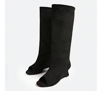 2025 Nouvelles bottes hautes plissées à talon chaton, bottes de cavalière rétro hautes au-dessus du genou à bout pointu, bottes de cowboy CN34,CN35,CN36,CN37,CN38,CN39,CN40,CN41,CN42UnicolorePolyester