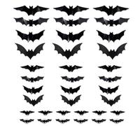 2025 Nouvelles chauves-souris lumineuses d'Halloween, chauves-souris lumineuses à DEL violettes, décoration d'Halloween, groupe de chauve-souris lumineuses à DEL à suspendre au mur