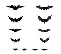 2025 Nouvelles chauves-souris lumineuses d'Halloween, chauves-souris lumineuses à DEL violettes, décoration d'Halloween, groupe de chauve-souris lumineuses à DEL à suspendre au mur