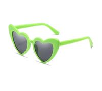 2025 Nouvelles lunettes de soleil for femmes de style européen et américain transfrontalier Love Lunettes de soleil amincissantes for grand visage à la mode for femmes(Deep Green/Grey)