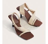 2025 Nouvelles Sandales Beige à Talons Hauts Élégantes avec Nœud Papillon, Élégantes et Simples Sandales d'Été de Base pour Femmes, Conviennent pour les Cadeaux de la Saint-Valentin, Sortir Porter CN3
