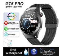 2025 Original Nouveaux Hommes Montre Intelligente Gps Montre S5 360*360 Hd Écran Amoled Fréquence Cardiaque Bt Appel Surveillance De La Santé Femmes Smartwatch.Black Mesh.
