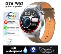 2025 Original Nouveaux Hommes Montre Intelligente Gps Montre S5 360*360 Hd Écran Amoled Fréquence Cardiaque Bt Appel Surveillance De La Santé Femmes Smartwatch.Brown Leather.