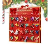 2025 Ornements D'Oiseaux Pour L'Avent De Noël,24 Jours Pendentifs Plats En Acrylique 2D | Ornement Colibri Pour Arbre De Noël - Pour Maison Voiture Vacances Anniversaire Fête Bureaux École Jardin