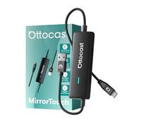 2025 OTTOCAST Mirror Touch, Adaptateur CarPlay Sans Fil 3-en-1 avec Miroir d’Écran, Contrôle Tactile Bidirectionnel sur l’Écran de Voiture, Compatible avec iPhone 15+ et Téléphone Android avec Mode DP