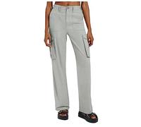2025 Pantalon Cargo Femme Grande Taille- Pantalon Sport Taille Haute Couleur Unie Casual Droit Palazzo Coupe Ample Streetwear Chic Et Élégants Classiques Passe-Partout Randonnée Pants