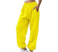 2025 Pantalon Femme Grande Taille De Survêtement Et Poches Élastique Décontractée Track Pantalon Couleur Unie avec Bas Cintré Bouffant Longueur Pant Sport Yoga