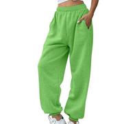 2025 Pantalon Femme Grande Taille De Survêtement Et Poches Élastique Décontractée Track Pantalon Couleur Unie avec Bas Cintré Bouffant Longueur Pant Sport Yoga