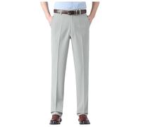 2025 Pantalon Homme Habillé- Pantalon De Travail Taille Haute Ample Large Classique Couleur Unie Costume Formel Pants avec Poches Obliques Élastique Casual D'affairestube Chic Droit Trousers