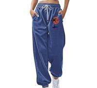 2025 Pantalon pour Femme Chic Et Elegant Survêtement avec Poche Et Cordon Élastique Décontracté Pantalons Imprimé Plantes Palmiers avec Bas Cintré Ample Comfy Pants Amincissant Running Travail Plage