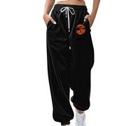 2025 Pantalon pour Femme Chic Et Elegant Survêtement avec Poche Et Cordon Élastique Décontracté Pantalons Imprimé Plantes Palmiers avec Bas Cintré Ample Comfy Pants Amincissant Running Travail Plage