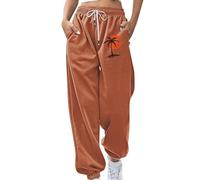 2025 Pantalon pour Femme Chic Et Elegant Survêtement avec Poche Et Cordon Élastique Décontracté Pantalons Imprimé Plantes Palmiers avec Bas Cintré Ample Comfy Pants Amincissant Running Travail Plage