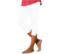 2025 Pantalon Sport Femme Pantacourt Femme Été Pantalon Court de Yoga Legging Chic Élastique Pantalons de Loisirs Taille Haute Couleur Unie Casual Pantalons Legging 3/4 Course à Pied