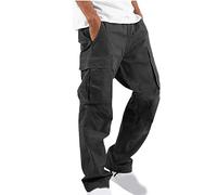 2025 Pantalons de Travail Cargo Homme Grande Taille Pantalon Taille Elastique Décontractée Pants Mode Drawstring Long Pantalon Jogging Survetement avec Poche Training Sportswear Randonnée Pas Cher