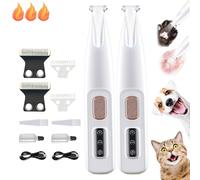 2025 Paw Trimmer for Dog, Electric Dog Foot Trimmer, Rechargeable Pet Hair Clippers with Led Light, Multifunctional Dogs & Cats Paw Trimmer (B Set*2)