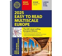 Philip's Easy to Read Multiscale Road Atlas Europe 2025 – A4, reliure spirale