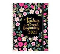 2025 Planificateur de rendez-vous - Organisateur mensuel hebdomadaire du modèle floral | Planificateur de janvier à décembre 2025, agenda de 12 mois, cahier de calendrier quotidien pour la prod