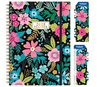 2025 Planificateur happy, agenda quotidien joyeux papier à double face avec un planificateur quotidien de coin rond élégant de bobine en métal avec étiquette pour l'organisation et le style de p