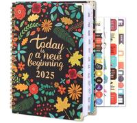 2025 Planner, 2025 Weekly and Monthly Calendar Planner January to December A5 (6.5"" x 8.5"") Academic Planner 12 Month，Black Flower