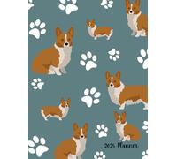 2025 Planner: Corgi Dog Paw Prints - Dated Weekly and Monthly Page Views With Space For Notes