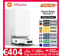 2025 plus récent Xiaomi Robot aspirateur 5 version mondiale 20000Pa aspirateur vadrouille extensible et brosse latérale autonettoyant contrôle vocal intelligent contrôle par application (mise à niveau
