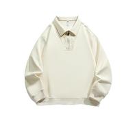 2025 Polo Manche Longue Homme Grande Taille- Sweat sans Capuche Col Revers Casual Couleur Unie Coupe Ample Sweatshirt Chic Passe-Partout Tempérament Style Streetwear Nouveaux Automne Pullover