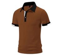 2025 Polos pour Homme Polo Col Chemise Hauts Couleur Unie Revers Comfy Doux Bouton Uni Mode Classique Basique Golf Shirt T-Shirt de Sport