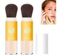 2025 Poudre de fixation de crème solaire minérale translucide,SPF 50,poudre de réglage de la crème solaire longue durée pour toutes les peaux (2Pcs, 8g)