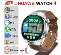 2025 Pour Huawei Montre Intelligente Fréquence Cardiaque Moniteur De Santé Bluetooth Appel Nfc Gps Tracker Ip68 Étanche Smartwatch Hommes Femmes Pour Ai.Silver Brown Skin.Gps