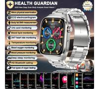2025 Pour Xiaomi Nouveau Ecg+Ppg Montre Intelligente Laser Guérison Lipides Sanguins Acide Uricique Bp Bracelet Hommes Sport Hd Appel Santé Smartwatch.Silver Steel 2A.Accurate Monitoring