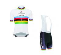 2025 Pro Team GROUPAMA FDJ Ensemble de maillot de cyclisme pour hommes,Maillot de vélo de route MTB Respirant Paddad Cuissard à bretelles Kits (2XL)
