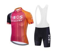 2025 Pro Team Ineos Grenadier Ensemble de maillot de cyclisme pour hommes,Maillot de vélo de route MTB Respirant Paddad Cuissard à bretelles Kits (M)