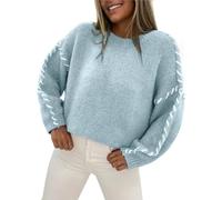 2025 Pull Cachemire Femme Hiver Chaud Pulls en Tricoté Couleur Unie Manches Longues Chic et Elegant Col Rond Automne Hiver De Transition Top Vetement Femme Pull Léger Femmes Sweater Pas Cher