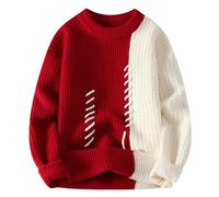 2025 Pull Chaud Homme Grande Taille- Pull Hiver en Tricot Décontracté Coupe Ample Classiques Sweater Chic Et Élégants Couleurs Contrastées De Tous Les Jours Tempérament Polyvalent Chandail