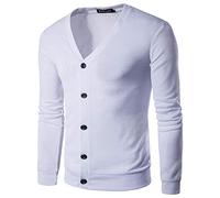2025 Pull Col V Homme Manche Longue- Veste Hiver Décontracté avec Boutons Coupe Slim Doux Confortable Sweater Classiques Chic Tempérament Polyvalent Cardigan De Tous Les Jours Streetwear Chandail