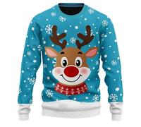 2025 Pull De Noel Homme Col Rond- Pull Chaud Manches Longues Décontracté Slim Grande Taille Pullover Chic Et Élégants Doux Confortable Noël Rigolo Sweater Classiques Automne Hiver Chandail