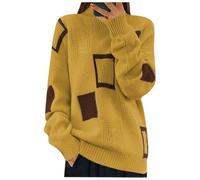2025 Pull en Laine Femme Col Roulé Automne Hiver Pull en Tricot Décontracté Pullover Manches Longues Pulls Chic Haut en Cachemire Sweater Vintage Ample Pull en Maille Hiver Chaud Chic et élégant
