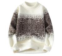 2025 Pull Hiver Homme Col Rond Pull Tricoté Rayé Pull Lâche Tricoté Haut Tendance Vêtements Hommes Manteau Aigner, marron, XL