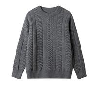 2025 Pull Homme Hiver- Pull Chaud Manche Longue Col Rond Décontracté Coupe Ample Couleur Unie Sweater Chic Confortable De Tous Les Jours Doux Classiques Polyvalent Grande Taille Chandail