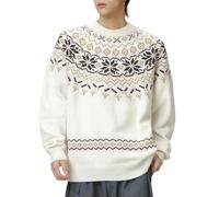 2025 Pull Noel Homme Vintage- Pull Hiver Manches Longues Col Rond Décontracté Sweater Chic Et Élégants Ample Chaud Noël Jacquard Pullover Classiques Tempérament Extérieur Fête Chandail