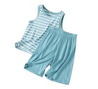 2025 Pyjama 2 pièces pour Enfants Ensemble Deux T Shirt Tops et Pjs Shorts Coton Biologique Doux Vêtements De Maison Vêtement d'intérieur 8-18 Ans