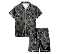 2025 Pyjamas De Halloween pour Enfants Ensemble Pyjama 2 Pièces Ensembles Fille et Ado Costume Cosplay Bien serré Coupe troite en Coton Doux Filles GarçOns