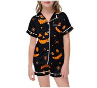 2025 Pyjamas pour Enfants 2 Pièces Deguisement Halloween Enfant Ensemble de Pyjama Bebe Ensembles Coton Simple Doux Surpyjama Costume Vêtement Nuit Cadeau d'halloween Fille