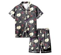 2025 Pyjamas pour Enfants 2 Pièces Deguisement Halloween Enfant Ensemble de Pyjama Vêtements Nuit Assortis Maison Kids Unisex Coton et Adultes